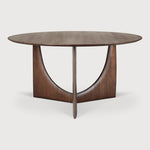 Featuring Geometric Teak Brown Round Dining Table by Ethnicraft at Amethyst Home. In the Geometric collection, shapes intersect in unexpected ways, creating playful contrasts with light and shadow at every angle. Inspired by the bestselling side table, the round Geometric dining table makes a practical statement.Weight : 176 lbDimensions:  64.5 in W x 64.5 in L x  14.5 in HAdjus. Amethyst Home provides interior design, new construction, custom furniture, and area rugs in the Los Angeles metro area