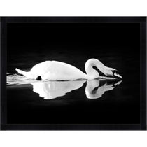 Featuring Gliding Swan Black Framed Art by Wendover Art at Amethyst Home. Gliding quietly along the river, this framed view of the swan is captured beautifully in this Gliding Swan Art.
56"w x 43"h

Medium: Matte PaperTreatment: Straight Fit (No Mats)Size: 56"w x 43"h

Framed in Black with Glass Framed as shown.  Amethyst Home provides interior design, new home construction design consulting, vintage area rugs, and lighting in the Calabasas metro area.