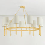 Combining soft materiality and refined form language, the Bridgeton family blends into both modern and classic interiors. Natural silk shades add depth and richness by adding texture to the framework. While the sconce is minimal and timeless, the two sizes of chandelier feature a unique twist on a ring silhouette. Amethyst Home provides interior design, new home construction design consulting, vintage area rugs, and lighting in the Omaha metro area.