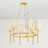 Combining soft materiality and refined form language, the Bridgeton family blends into both modern and classic interiors. Natural silk shades add depth and richness by adding texture to the framework. While the sconce is minimal and timeless, the two sizes of chandelier feature a unique twist on a ring silhouette. Amethyst Home provides interior design, new home construction design consulting, vintage area rugs, and lighting in the Salt Lake City metro area.