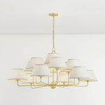 A vintage-inspired silhouette is elevated through thoughtful details in this transitional family. Arranged at varying heights, the overscale white linen tapered shades create a voluminous effect, like a sail billowing in the wind. Ivory trim provides subtle visual interest while remaining fresh and neutral. Amethyst Home provides interior design, new home construction design consulting, vintage area rugs, and lighting in the Boston metro area.