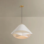 The dynamically layered design of the Edna pendant seeks to push the boundaries of what is possible with a handmade paper shade construction. Constructed as one piece, the shade is comprised of three identical pieces that intersect one another in a perfect geometric array. Amethyst Home provides interior design, new home construction design consulting, vintage area rugs, and lighting in the Calabasas metro area.