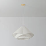 The dynamically layered design of the Edna pendant seeks to push the boundaries of what is possible with a handmade paper shade construction. Constructed as one piece, the shade is comprised of three identical pieces that intersect one another in a perfect geometric array. Amethyst Home provides interior design, new home construction design consulting, vintage area rugs, and lighting in the Houston metro area.