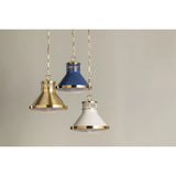 The Highclere family blends industrial and classic elements to create a modern, elevated basic. Etched for added texture, the clear optic glass shade creates a beautiful diffusion of light while the bell-shaped silhouette of the shade is accented by Mark D. Sikes' signature brass screw detailing. Amethyst Home provides interior design, new home construction design consulting, vintage area rugs, and lighting in the Charlotte metro area.