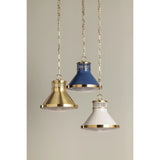 The Highclere family blends industrial and classic elements to create a modern, elevated basic. Etched for added texture, the clear optic glass shade creates a beautiful diffusion of light while the bell-shaped silhouette of the shade is accented by Mark D. Sikes' signature brass screw detailing. Amethyst Home provides interior design, new home construction design consulting, vintage area rugs, and lighting in the Laguna Beach metro area.
