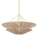 Two tiers of abaca rope give this chandelier a vibe that is both refined and organic. The open and airy design and soft Vintage Gold Leaf metalwork make the large scale feel lighter while still making a bold statement. Tropea is sure to bring a warm, natural feeling to any interior Amethyst Home provides interior design, new home construction design consulting, vintage area rugs, and lighting in the Laguna Beach metro area.