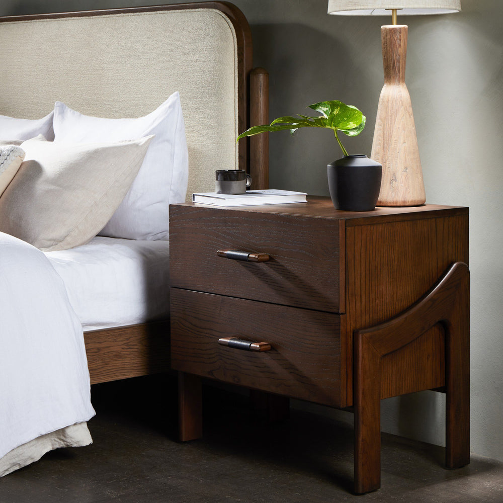 Dylan Leather Pull Nightstand | shipping 09/23/2025