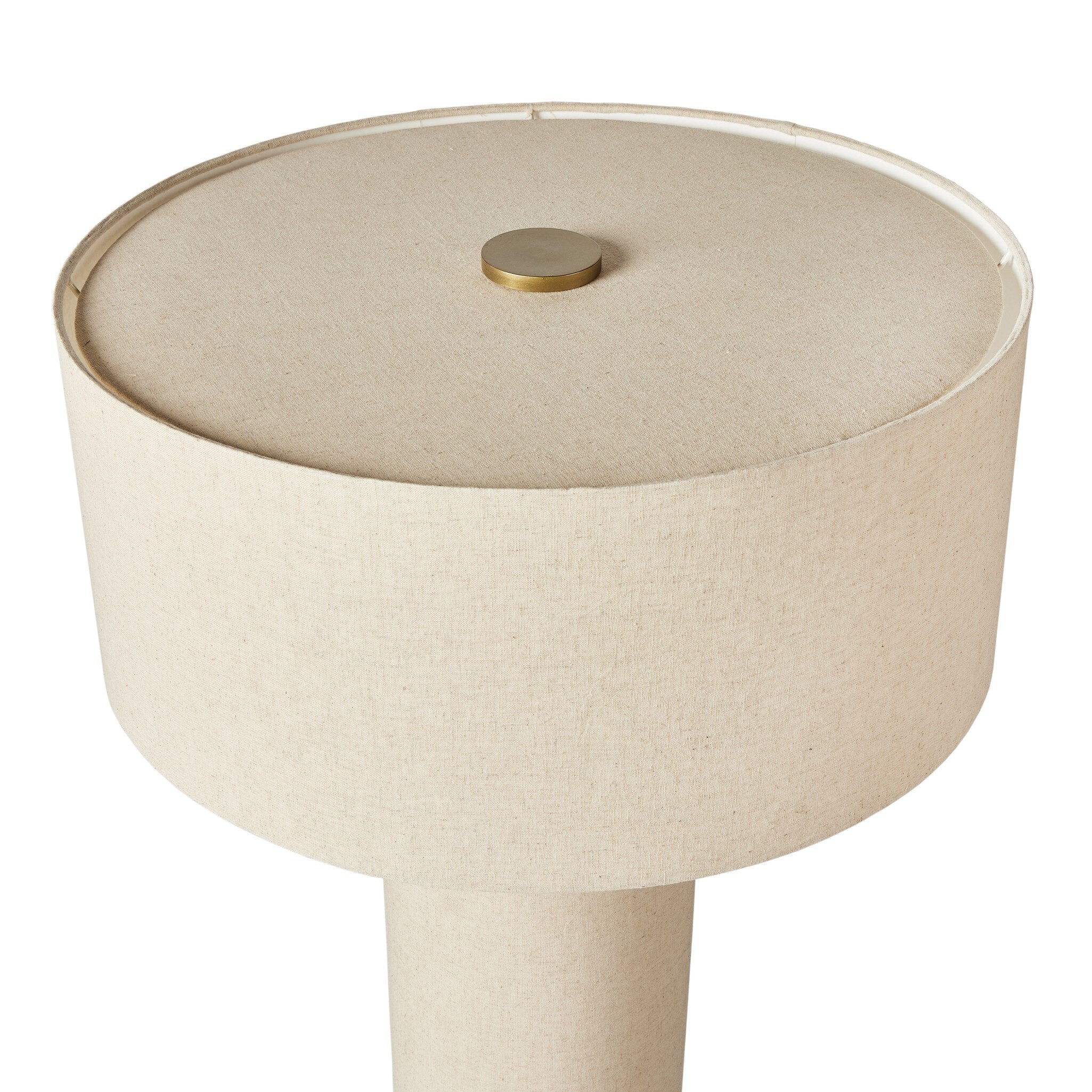 Featuring Hensley Antique Brass Iron Floor Lamp by Four Hands at Amethyst Home. Monochrome material. Flax linen covers a classic cylindrical base, topped with a round, low drum-style shade — a modern shape and play on proportions. Brass rotary and finial detail on top break up the all-linen look.Overall Dimensions: 24.00"w x 24.00"d x 60.00"hWeight : 16.54 lbsMaterials : Iron, 75% Fl. Amethyst Home provides interior design, new construction, custom furniture, and area rugs in the Boston metro area