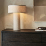 Featuring Hensley Antique Brass Iron Table Lamp by Four Hands at Amethyst Home. Monochrome material. Flax linen covers a classic cylindrical base, topped with a round, low drum-style shade — a modern shape and play on proportions. Brass rotary and finial detail on top break up the all-linen look.Overall Dimensions: 18.00"w x 18.00"d x 24.50"hWeight : 8.16 lbsMaterials : Iron, 75% F. Amethyst Home provides interior design, new construction, custom furniture, and area rugs in the Portland metro area