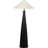 Innes Matte Black Tapered Shade Floor Lamp  Four Hands