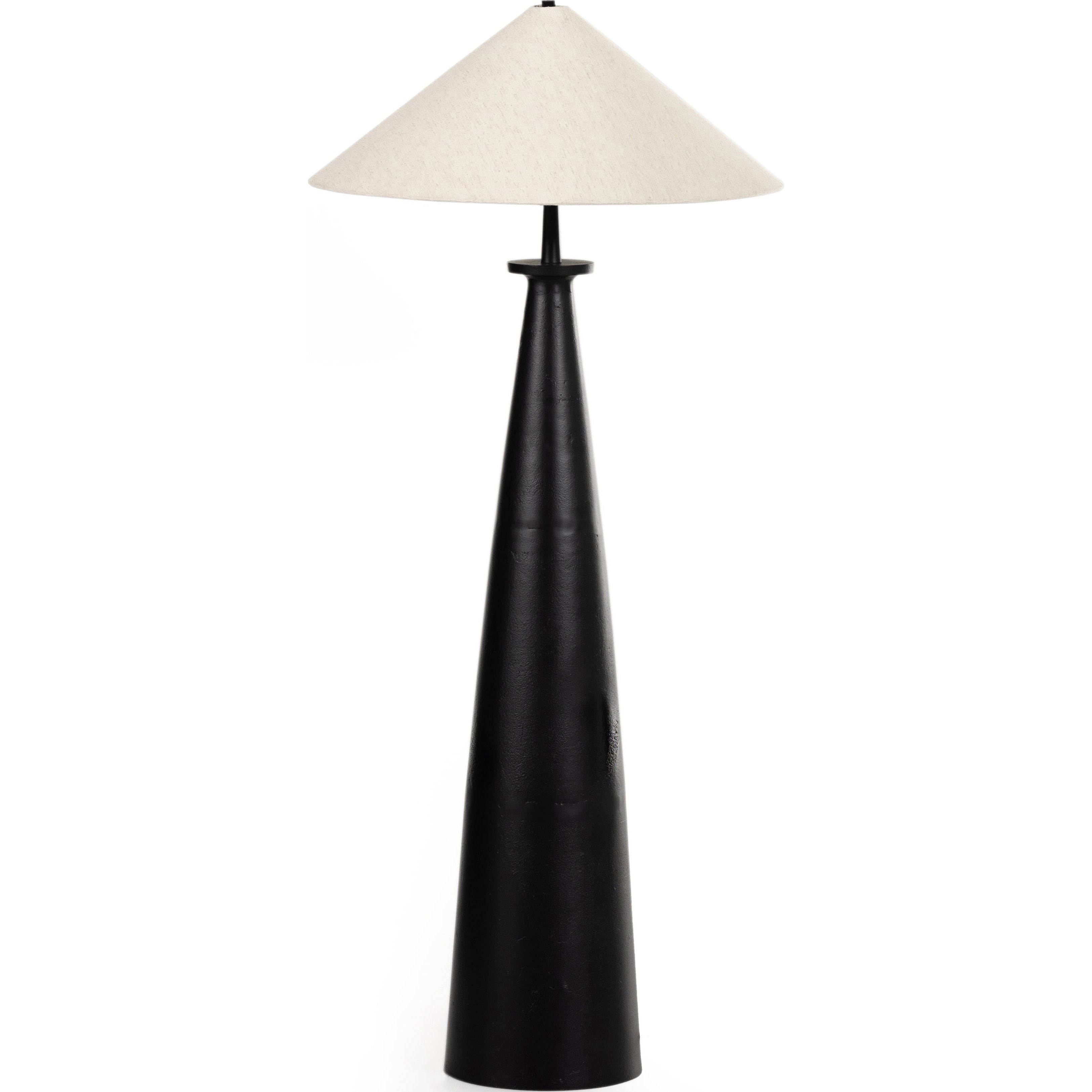 Innes Matte Black Tapered Shade Floor Lamp  Four Hands