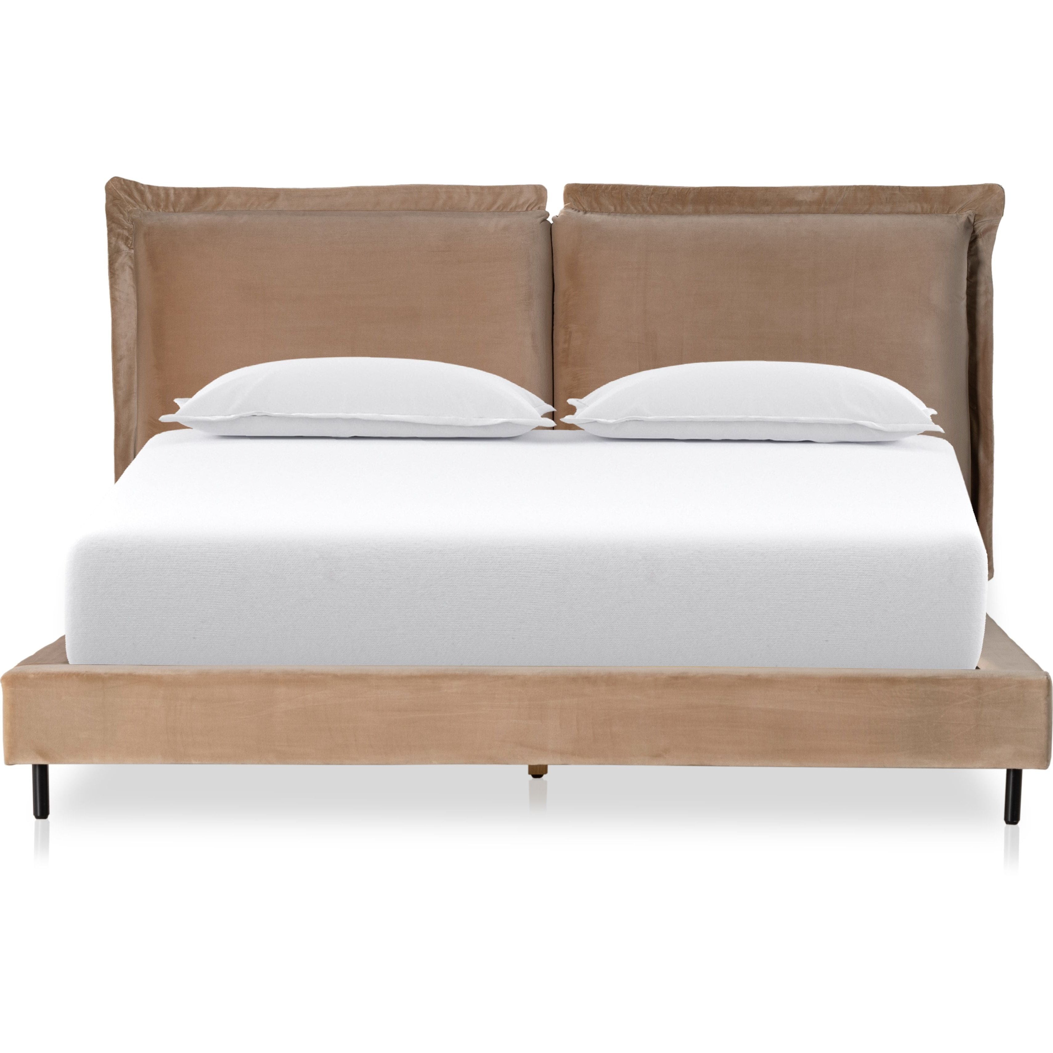 Featuring Inwood Surrey Taupe Bed by Four Hands at Amethyst Home. Inwood Surrey Taupe Bed brings a billowy look to the bedroom. Oversized pillow-like cushioning creates the headboard for this low-profile bed, for a sophisticated-while-cozy look. This bed is not compatible with an adjustable mattress.
Queen:Size: 74.75"W x 95.25"L x 43.5"HWeight: 168.65 lbsVolume: 28.36 cu ft
King:Size: 89.5". Amethyst Home provides interior design services, furniture, rugs, and lighting in the Portland metro area.