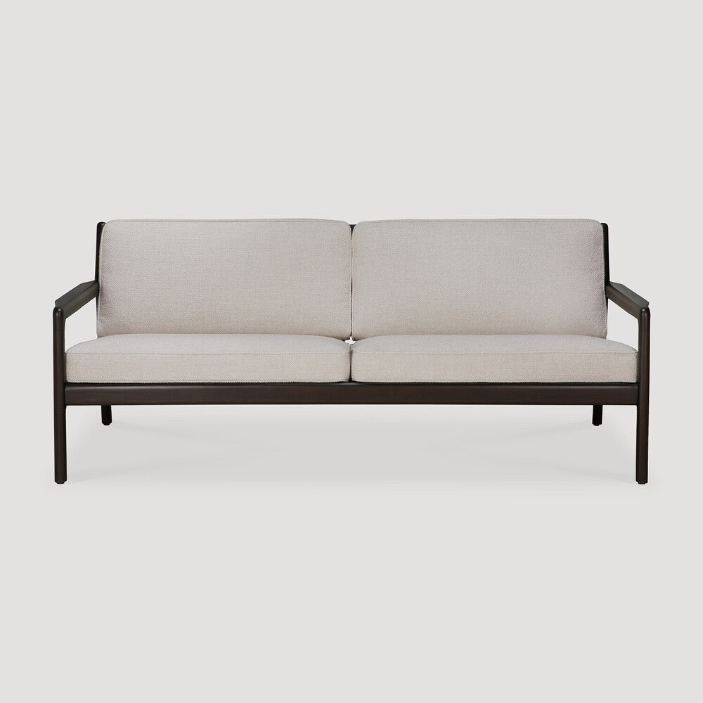 Featuring Jack Ivory Mahogany Dark Brown Sofa by Ethnicraft at Amethyst Home. Alluring from every angle, luxuriant shapes and curves form the basis of the Jack collection. This sofa's clean lines are inspired by Scandinavian modernism, reinforcing a classic, vintage, feel that can be passed on to generations ahead.Weight : 88 lb Dimensions: 34.5 in W x 73 in L x 29.5 in HBackrest . Amethyst Home provides interior design, new construction, custom furniture, and area rugs in the Charlotte metro area