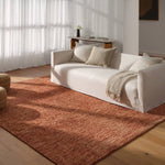 Drawing inspiration from Moroccan textiles, Alpine showcases the beauty in simplicity. Durable wool is hand-knotted onto a cotton foundation to create this high-piled accent piece. Its solid red design instantly adds warmth and comfort to any indoor, medium-traffic setting.Hand Knotte Amethyst Home provides interior design, new home construction design consulting, vintage area rugs, and lighting in the Los Angeles metro area.