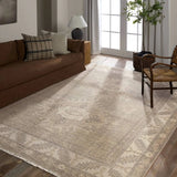 Featuring Apollo Famille Hand-Knotted Rug by Jaipur Living at Amethyst Home. An updated take on traditional design, the Apollo Famille is hand knotted of 100% wool by artisans in India for a luxurious, high-quality design.  The Famillie design features two classic medallions adorned with Elibelinde motifs with a distinct border honoring the Garden of Eden.Hand. Amethyst Home provides interior design, new home construction design consulting, vintage area rugs, and lighting in the Dallas metro area.