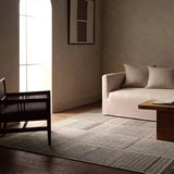Beauty is on the horizon with the Bezem Aytana. The Aytana design features a mid-century linear pattern for subtle visual depth. Hand-knotted from easy-care wool with a high-low pile, this piece is as practical as it is captivating—a true testament to modern craftsmanship.Hand Knotte Amethyst Home provides interior design, new home construction design consulting, vintage area rugs, and lighting in the Monterey metro area.