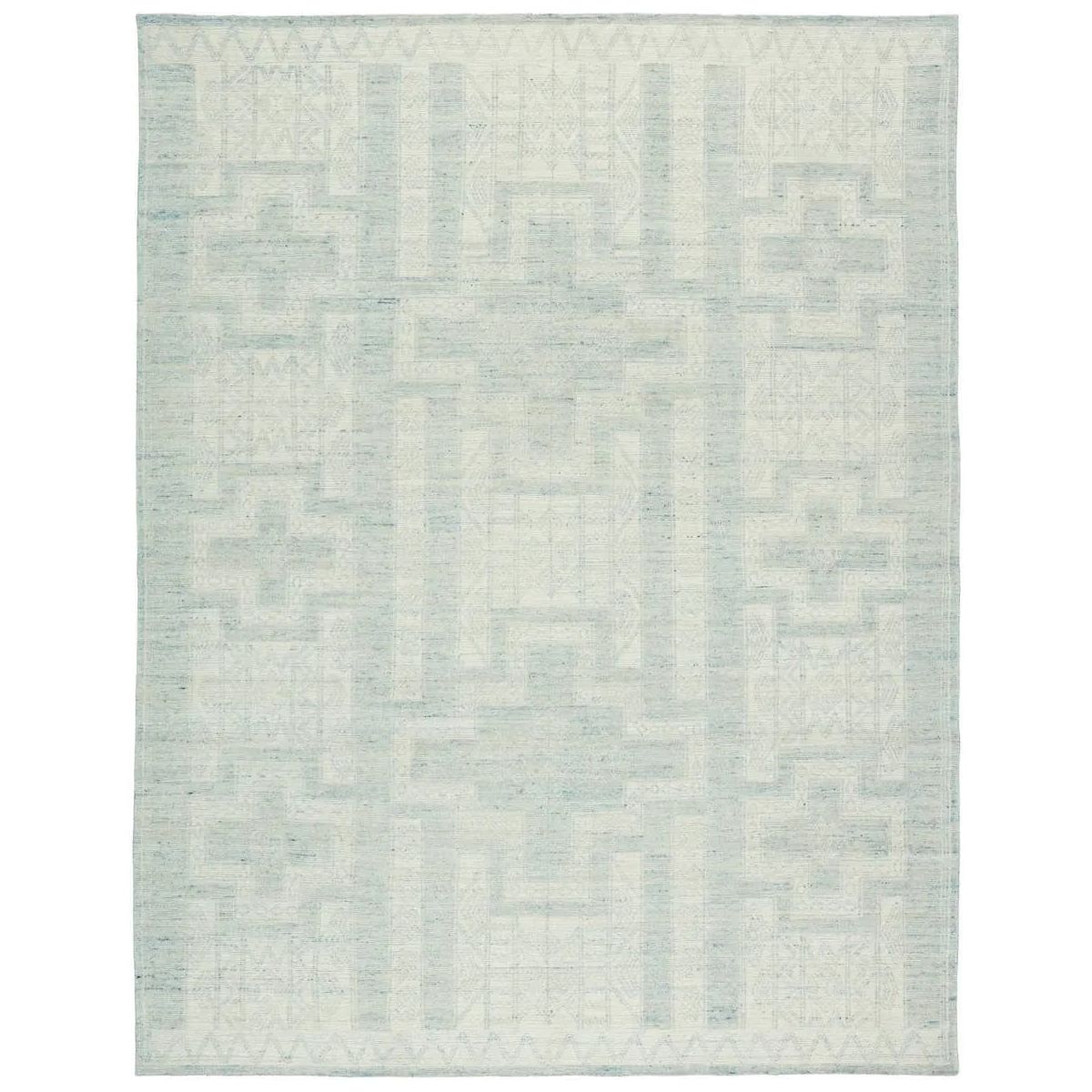 Traditional African textiles inspired the hand-knotted Monarch Cirus. This captivating assortment of wool rugs features updated colorways and distinctive geometric details perfect for both transitional and globally influenced spaces. The Cirus area rug delights with an intricate pattern in a sky gray and ivory colorway with flecks of blue. Amethyst Home provides interior design, new home construction design consulting, vintage area rugs, and lighting in the Salt Lake City metro area.