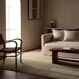 A contemporary interplay of cream and green comes to life in a striking abstract linear design. Crafted from a luxurious blend of viscose and silk, the Jovian design’s luminous sheen accentuates the depth and movement of its pattern. This handknotted piece exudes sophistication and exceptional craftsmanship, making it a stunning foundation.HIB0 Amethyst Home provides interior design, new home construction design consulting, vintage area rugs, and lighting in the Park City metro area.