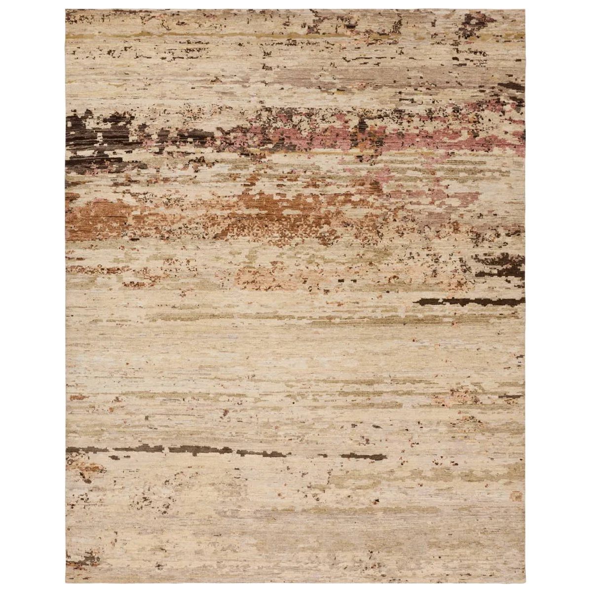 Resembling the allure of a terracotta landscape, this abstract beauty gives way to a space calling for a neutral masterpiece. The Kian design is stylish durability at its best, made of 100% wool for optimum durability yielding easy care for lived-in spaces.Hand Knotte Amethyst Home provides interior design, new home construction design consulting, vintage area rugs, and lighting in the Houston metro area.