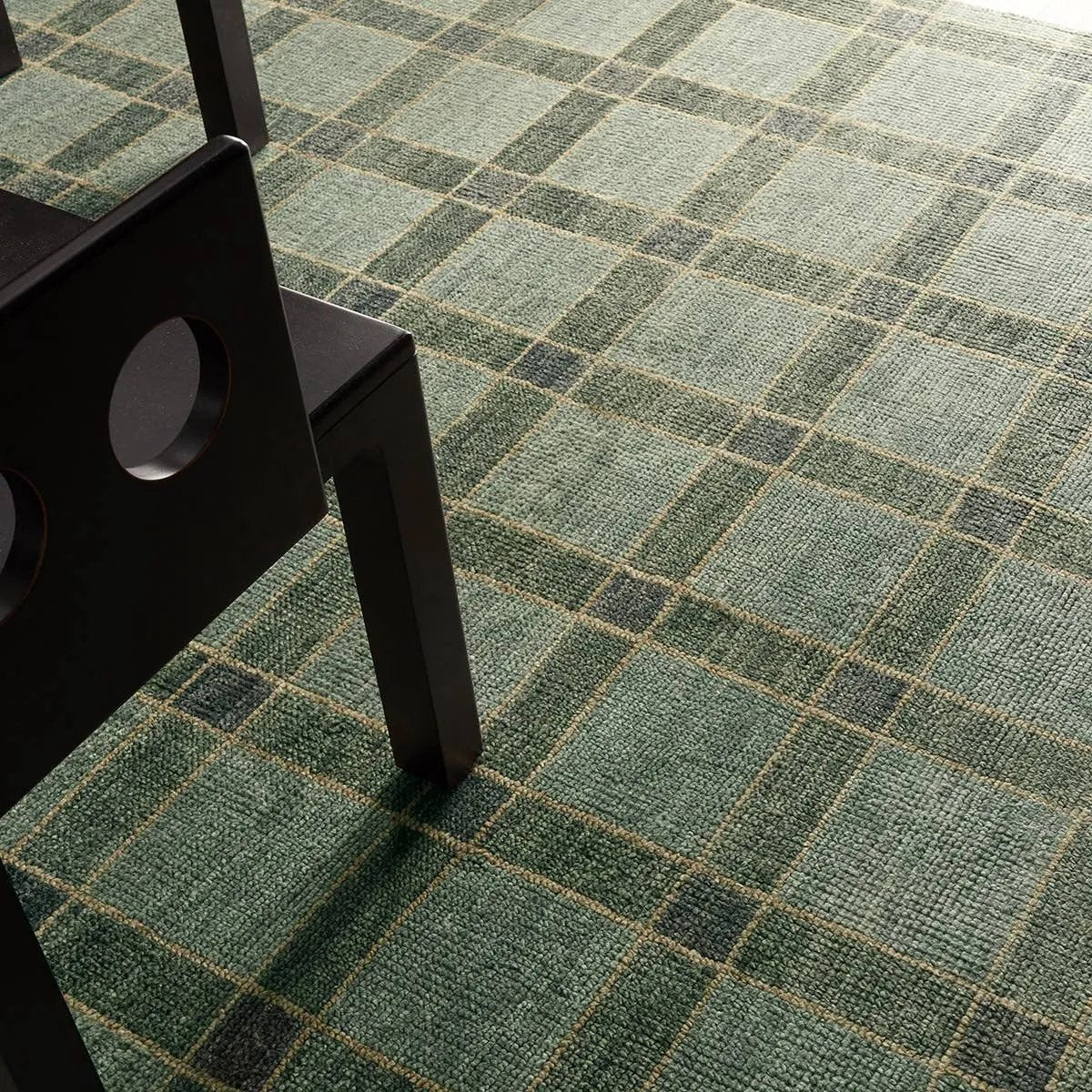 The Quinlan design reinvents timeless geometric grid patterns, fusing classic charm with a modern edge. Its beautiful blue hue elevates any mid-century modern space, while the 100% wool construction offers natural stain resistance. Stylish and durable, this piece is designed to stand the test of time.Hand Knotte Amethyst Home provides interior design, new home construction design consulting, vintage area rugs, and lighting in the Houston metro area.