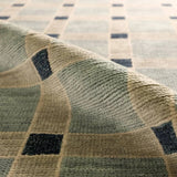The Quinlan design reinvents timeless geometric patterns, fusing classic charm with a modern edge. Soft beige tones, punctuated by a blue accent, elevate any mid-century modern space. Handcrafted from naturally stain-resistant wool, this rug handles medium-traffic areas, kids, and pets with ease. Amethyst Home provides interior design, new home construction design consulting, vintage area rugs, and lighting in the Nashville metro area.