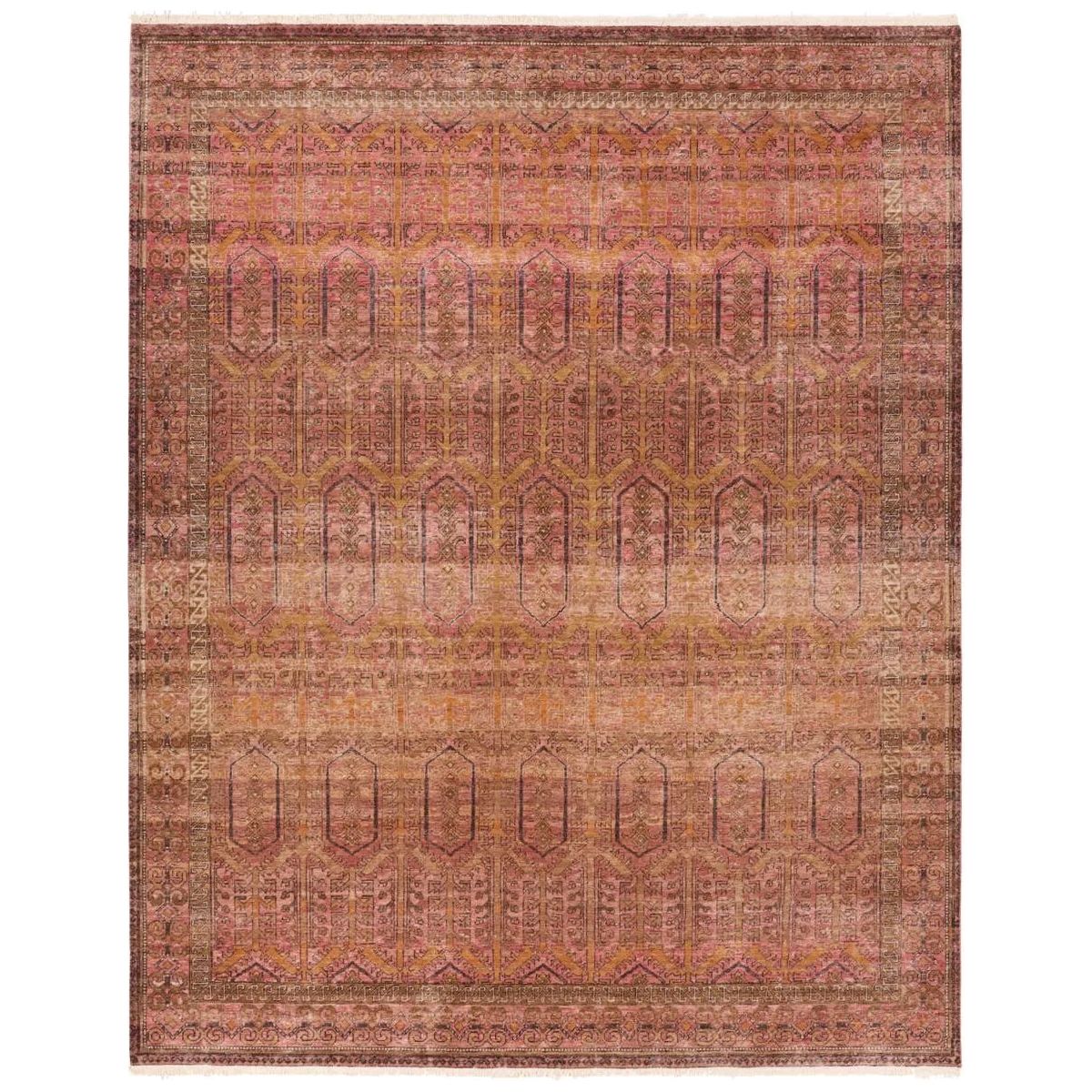 Whimsical colorways combine with the opulent detail of a traditional-inspired pattern; the Someplace in Time Arial represents nostalgia and progression, heritage and the contemporary. The Arial rug features warm tones, oxidized to get the vintage feel and look. Amethyst Home provides interior design, new home construction design consulting, vintage area rugs, and lighting in the Calabasas metro area.