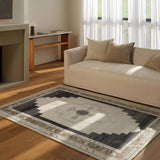 The Stellar design merges timeless tradition with a vintage-inspired aesthetic. Featuring a striking central medallion, this rug is set against an elegant beige and black backdrop, accented by rich green detailing. Its classic pattern, paired with a gently distressed finish, creates an heirloom quality.Hand Tufte Amethyst Home provides interior design, new home construction design consulting, vintage area rugs, and lighting in the Alpharetta metro area.