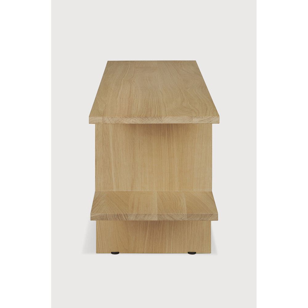 Featuring Kabuki Oak Side Table by Ethnicraft at Amethyst Home. Find balance and symmetry in the Kabuki side table, available in solid oak. Designed by the multitalented commercial artist Reynaldo Zapp, this item brings a sense of peace to the living space. Pair the Kabuki with the Mellow modular sofa, or as a stand-alone side table — versatility, understated style and functionality. Amethyst Home provides interior design, new construction, custom furniture, and area rugs in the Houston metro area