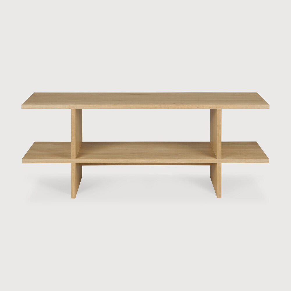 Featuring Kabuki Oak Side Table by Ethnicraft at Amethyst Home. Find balance and symmetry in the Kabuki side table, available in solid oak. Designed by the multitalented commercial artist Reynaldo Zapp, this item brings a sense of peace to the living space. Pair the Kabuki with the Mellow modular sofa, or as a stand-alone side table — versatility, understated style and functional. Amethyst Home provides interior design, new construction, custom furniture, and area rugs in the Scottsdale metro area