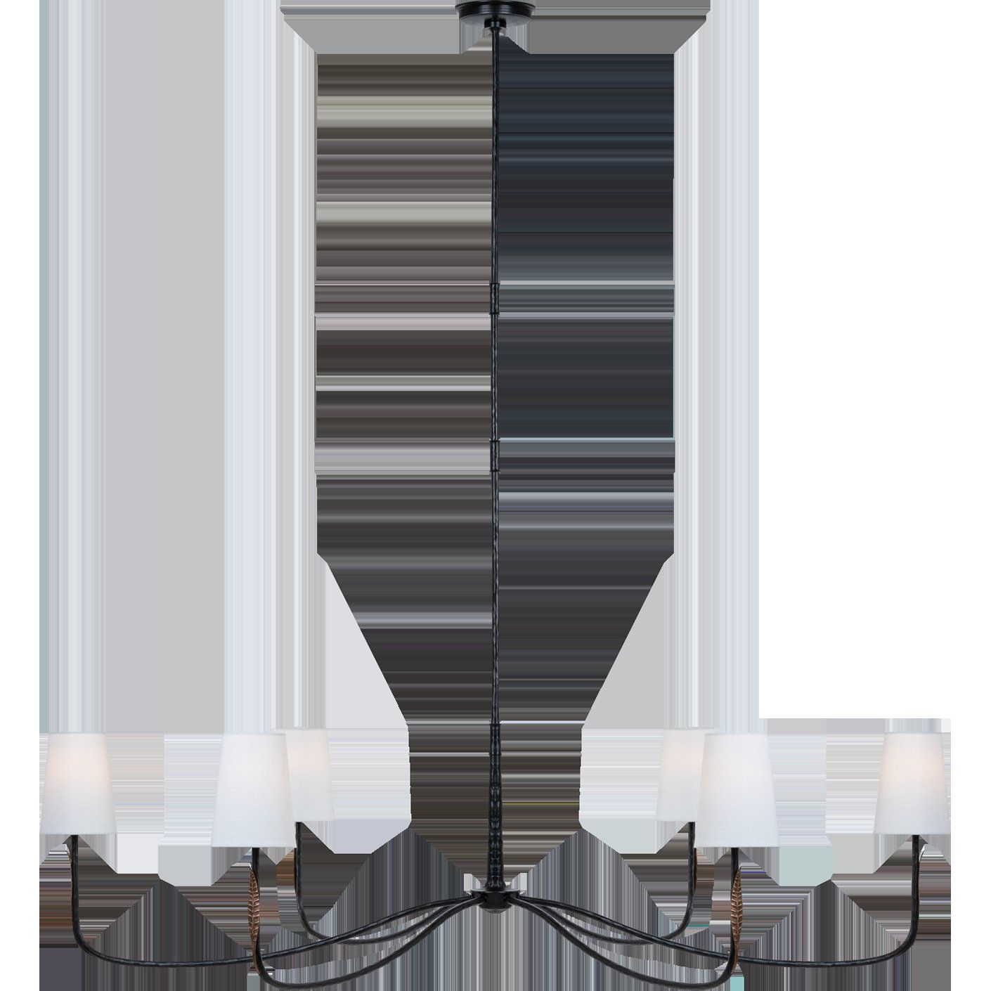 Featuring Kairos 58" Chandelier Aged Iron and Roman Bronze by Visual Comfort at Amethyst Home. Illuminate your space with opulence and style with our Kairos 58" Chandelier. Handcrafted with a blend of aged iron and Roman bronze, its grand design will add a touch of sophistication to any room. Make a statement with this exquisite chandelier, a true masterpiece for your home.
Ov. Amethyst Home provides interior design, new construction, custom furniture, and area rugs in the Newport Beach metro area