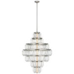 Featuring Killarney 32" Layered Chandelier Polished Nickel by Visual Comfort at Amethyst Home. Killarney 32" Layered Chandelier in Natural Brass with Clear Crystal
Overall Dimensions: 32" L x 32" W x 86.75" HWeight: 119 lbs.. Amethyst Home provides interior design, new construction, custom furniture, and area rugs in the Boston metro area