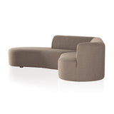 Featuring Kipton Gibson Mink 2-Piece Sectional by Four Hands at Amethyst Home. Sculpted and tailored, with a modern asymmetrical shape. Sectional is upholstered in a rich mink brown performance fabric. Performance fabrics are specially created to withstand spills, stains, high traffic and wear, ensuring long-term comfort and unmatched durability.Left ChaiseOverall Dimensions: 105.50". Amethyst Home provides interior design, new construction, custom furniture, and area rugs in the Boston metro area