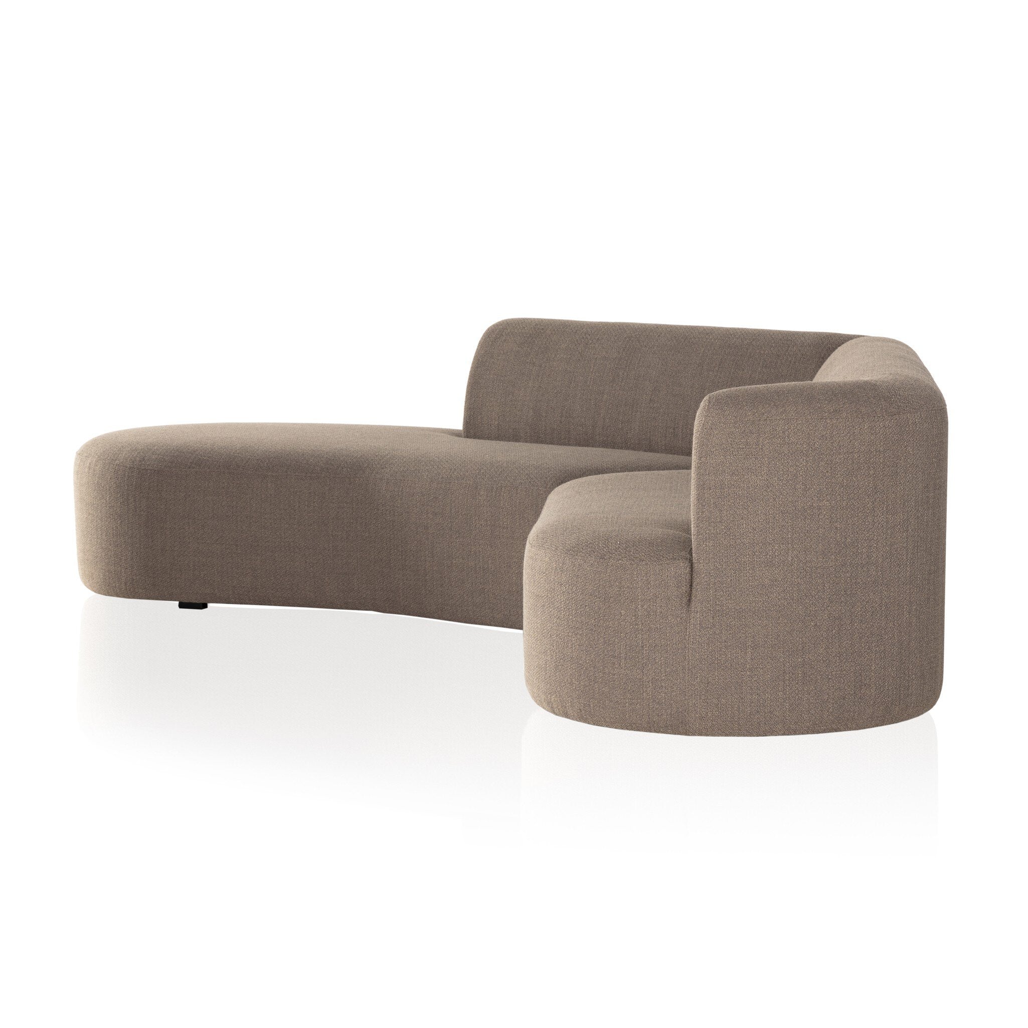 Featuring Kipton Gibson Mink 2-Piece Sectional by Four Hands at Amethyst Home. Sculpted and tailored, with a modern asymmetrical shape. Sectional is upholstered in a rich mink brown performance fabric. Performance fabrics are specially created to withstand spills, stains, high traffic and wear, ensuring long-term comfort and unmatched durability.Left ChaiseOverall Dimensions: 105.50". Amethyst Home provides interior design, new construction, custom furniture, and area rugs in the Boston metro area