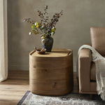 Featuring Leandro Natural Reclaimed French Oak End Table by Four Hands at Amethyst Home. Reclaimed French oak shapes a softened square to make a unique, organic-looking statement. Designed in partnership with longtime Four Hands collaborator Thomas Bina and Brazilian designer Ronald Sasson.Overall Dimensions: 26.00"w x 26.00"d x 21.75"hWeight : 72.09 lbsMaterials : Solid Reclaimed Oa. Amethyst Home provides interior design, new construction, custom furniture, and area rugs in the Boston metro area
