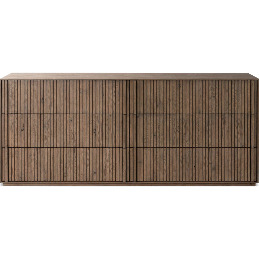 Leo Rustic Grey 6 Drawer Dresser