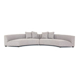 Featuring Liam Astor Ink Sectional by Four Hands at Amethyst Home. Eye-catching at every curve. A sophisticated take on sleek Italian design, grey linen-blend upholstery fashions an elongated crescent, bringing shapely effect to the modular sectional. Pieces can be positioned to form a large or small crescent, granting options to suit a space. Large crescent: 176.38"W x 66.5"S x 29"H.. Amethyst Home provides interior design, new construction, custom furniture, and area rugs in the Omaha metro area