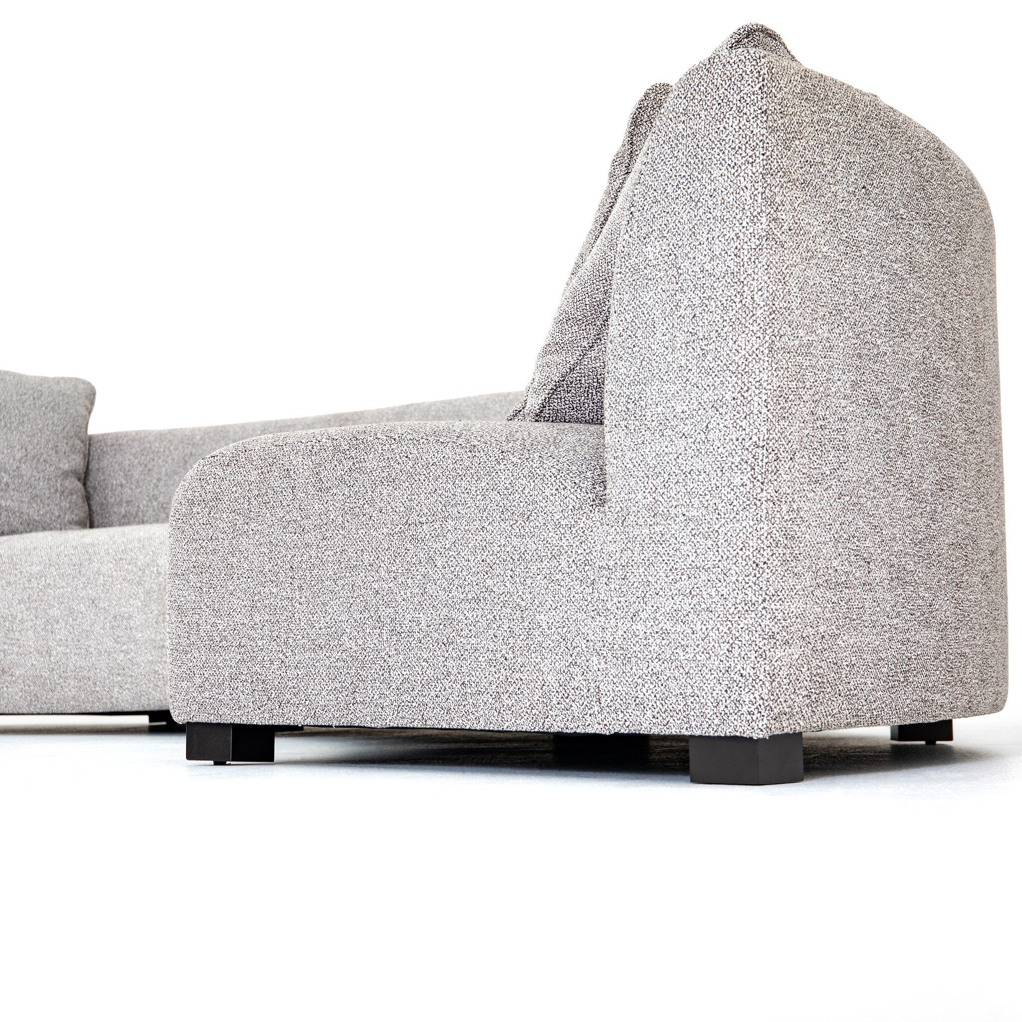 Featuring Liam Astor Ink Sectional by Four Hands at Amethyst Home. Eye-catching at every curve. A sophisticated take on sleek Italian design, grey linen-blend upholstery fashions an elongated crescent, bringing shapely effect to the modular sectional. Pieces can be positioned to form a large or small crescent, granting options to suit a space. Large crescent: 176.38"W x 66.5"S x 2. Amethyst Home provides interior design, new construction, custom furniture, and area rugs in the San Diego metro area