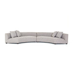 Featuring Liam Astor Ink Sectional by Four Hands at Amethyst Home. Eye-catching at every curve. A sophisticated take on sleek Italian design, grey linen-blend upholstery fashions an elongated crescent, bringing shapely effect to the modular sectional. Pieces can be positioned to form a large or small crescent, granting options to suit a space. Large crescent: 176.38"W x 66.5"S x 29". Amethyst Home provides interior design, new construction, custom furniture, and area rugs in the Seattle metro area