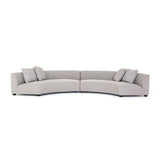 Featuring Liam Astor Ink Sectional by Four Hands at Amethyst Home. Eye-catching at every curve. A sophisticated take on sleek Italian design, grey linen-blend upholstery fashions an elongated crescent, bringing shapely effect to the modular sectional. Pieces can be positioned to form a large or small crescent, granting options to suit a space. Large crescent: 176.38"W x 66.5"S x 29". Amethyst Home provides interior design, new construction, custom furniture, and area rugs in the Seattle metro area