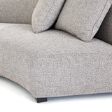 Featuring Liam Astor Ink Sectional by Four Hands at Amethyst Home. Eye-catching at every curve. A sophisticated take on sleek Italian design, grey linen-blend upholstery fashions an elongated crescent, bringing shapely effect to the modular sectional. Pieces can be positioned to form a large or small crescent, granting options to suit a space. Large crescent: 176.38"W x 66.5"S. Amethyst Home provides interior design, new construction, custom furniture, and area rugs in the Winter Garden metro area
