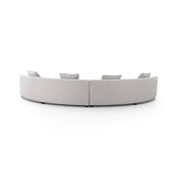 Featuring Liam Knoll Sand Sectional by Four Hands at Amethyst Home. Eye-catching around every curve. A sophisticated take on sleek Italian design, light, linen-blend covering fashions a crescent for shapely effect with clever modularity.Overall Dimensions: 176.50"w x 66.50"d x 29.00"hWeight : 254.42 lbsMaterials : 95% Polyester, 5% Acrylic, Solid Birch. Amethyst Home provides interior design, new construction, custom furniture, and area rugs in the Portland metro area