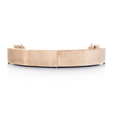 Featuring Liam Surrey Camel Sectional by Four Hands at Amethyst Home. Eye-catching around every curve. A modern take on sleek Italian design, velvety light camel hugs a crescent silhouette for shapely effect with clever modularity.Overall Dimensions: 176.50"w x 66.50"d x 29.00"hWeight : 254.42 lbsMaterials : 76.8% Cotton, 23.2% Polyester, Solid Birch. Amethyst Home provides interior design, new construction, custom furniture, and area rugs in the Washington metro area