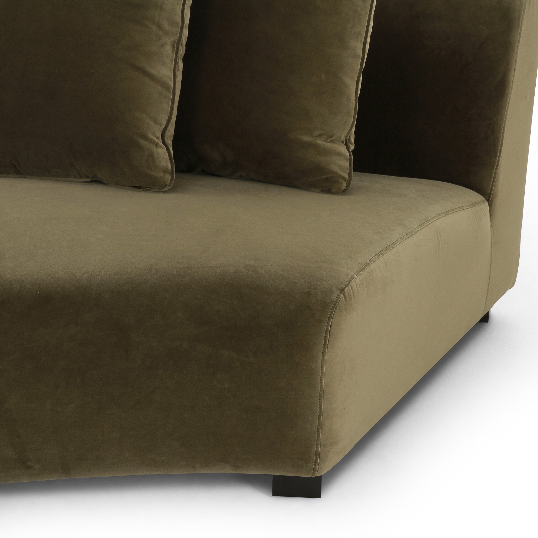 Featuring Liam Surrey Olive Sectional by Four Hands at Amethyst Home. Eye-catching around every curve. A sophisticated take on sleek Italian design, velvety olive covering fashions a crescent for shapely effect with clever modularity.Overall Dimensions: 176.50"w x 66.50"d x 29.00"hWeight : 254.42 lbsMaterials : 76.8% Cotton, 23.2% Polyester, Solid Birch. Amethyst Home provides interior design, new construction, custom furniture, and area rugs in the Dallas metro area
