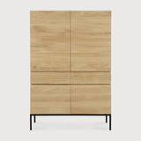 Featuring Ligna Black Oak Cupboard by Ethnicraft at Amethyst Home. A clean and pure look with black metal legs, the Ligna storage cupboard offers a perfect storage facility for the kitchen, living room or dining room.Weight : 293 lbs Dimensions: 20" W x 43.5" L x 64" H. Amethyst Home provides interior design, new construction, custom furniture, and area rugs in the Austin metro area