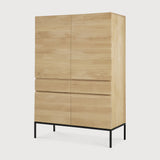 Featuring Ligna Black Oak Cupboard by Ethnicraft at Amethyst Home. A clean and pure look with black metal legs, the Ligna storage cupboard offers a perfect storage facility for the kitchen, living room or dining room.Weight : 293 lbs Dimensions: 20" W x 43.5" L x 64" H. Amethyst Home provides interior design, new construction, custom furniture, and area rugs in the Monterey metro area
