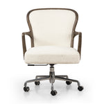 Featuring Lilo Durham Cream Desk Chair by Four Hands at Amethyst Home. Heritage inspiration meets modern comfort in a desk chair. Soft curves of grey-finished wood frame a seat of textural cream fabric. Height adjustable with a 360-degree swivel base and smooth-rolling casters ensures ease in the workplace.Overall Dimensions: 26.00"w x 28.00"d x 35.00"hWeight : 33.07 lbsMaterials. Amethyst Home provides interior design, new construction, custom furniture, and area rugs in the Des Moines metro area