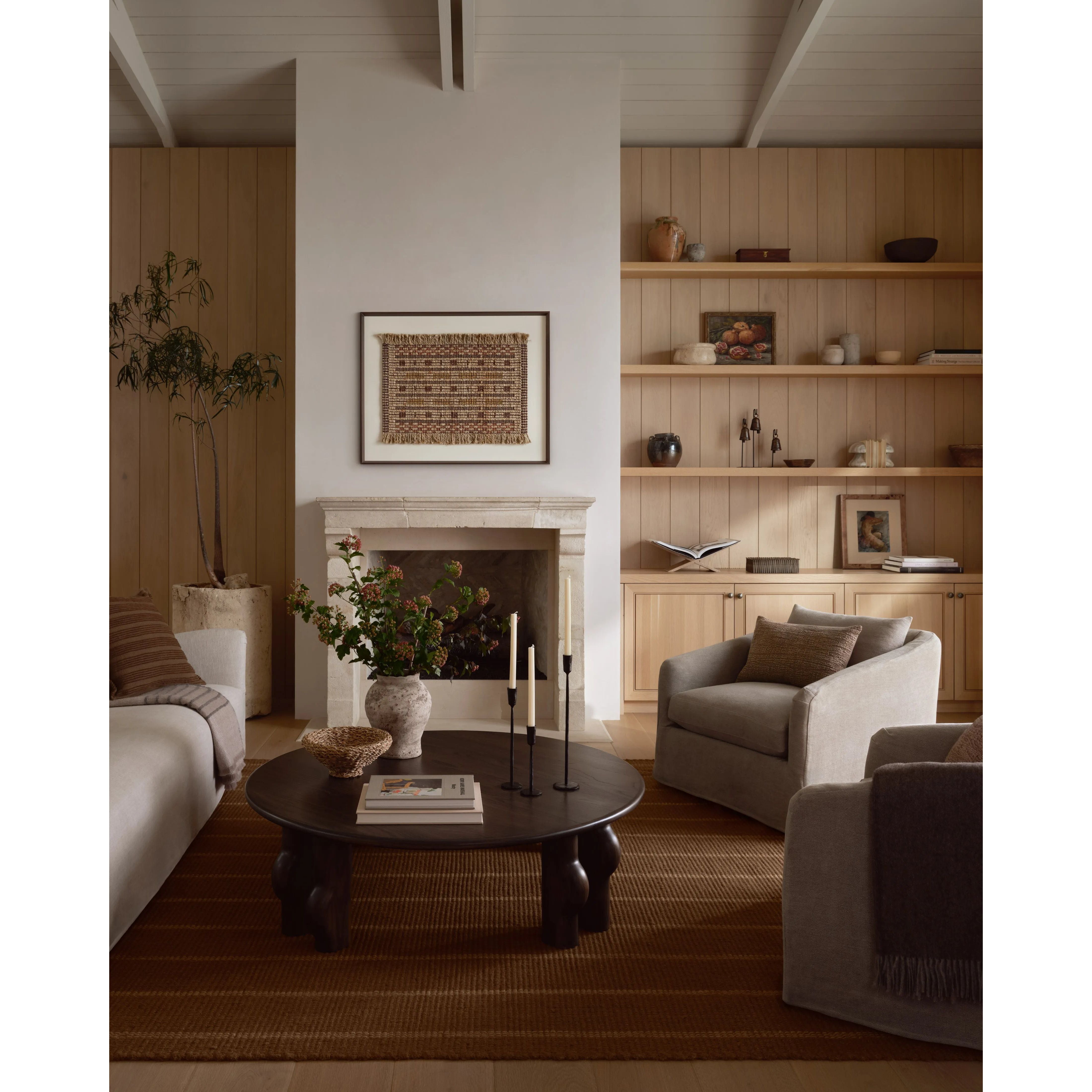 The Harlan Collection by Amber Lewis x Loloi is a classic striped flatweave area rug in the interior designer’s signature warm, earthy tones. The rug has a chunky wool pile with whipstitch borders that add character and natural texture to living rooms, bedrooms, and other well-loved areas of the home. Amethyst Home provides interior design, new home construction design consulting, vintage area rugs, and lighting in the Kansas City metro area.