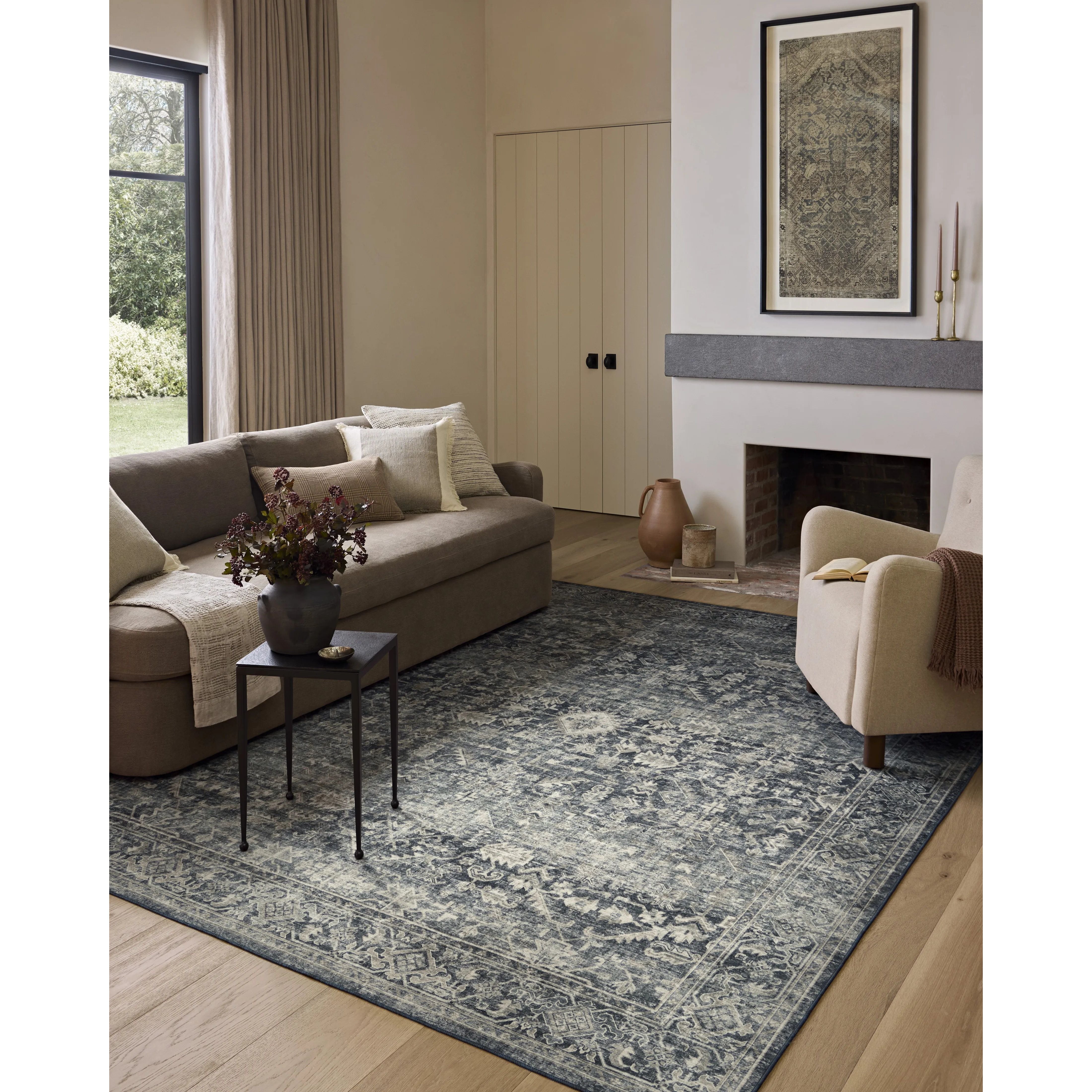 The Josie Collection is a machine-washable area rug with an exceptional design by Amber Lewis x Loloi. The rugs beautiful, vintage-inspired motifs in rich, earthy tones raise the standard for washable rugs. Amethyst Home provides interior design, new home construction design consulting, vintage area rugs, and lighting in the Austin metro area.