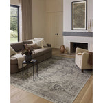 Featuring Amber Lewis x Loloi Josie Silver / Natural Rug by Loloi at Amethyst Home. The Josie Collection is a machine-washable area rug with an exceptional design by Amber Lewis x Loloi. The rugs beautiful, vintage-inspired motifs in rich, earthy tones raise the standard for washable rugs. This collection is power-loomed of polyester in China and OEKO-T. Amethyst Home provides interior design, new home construction design consulting, vintage area rugs, and lighting in the Newport Beach metro area.