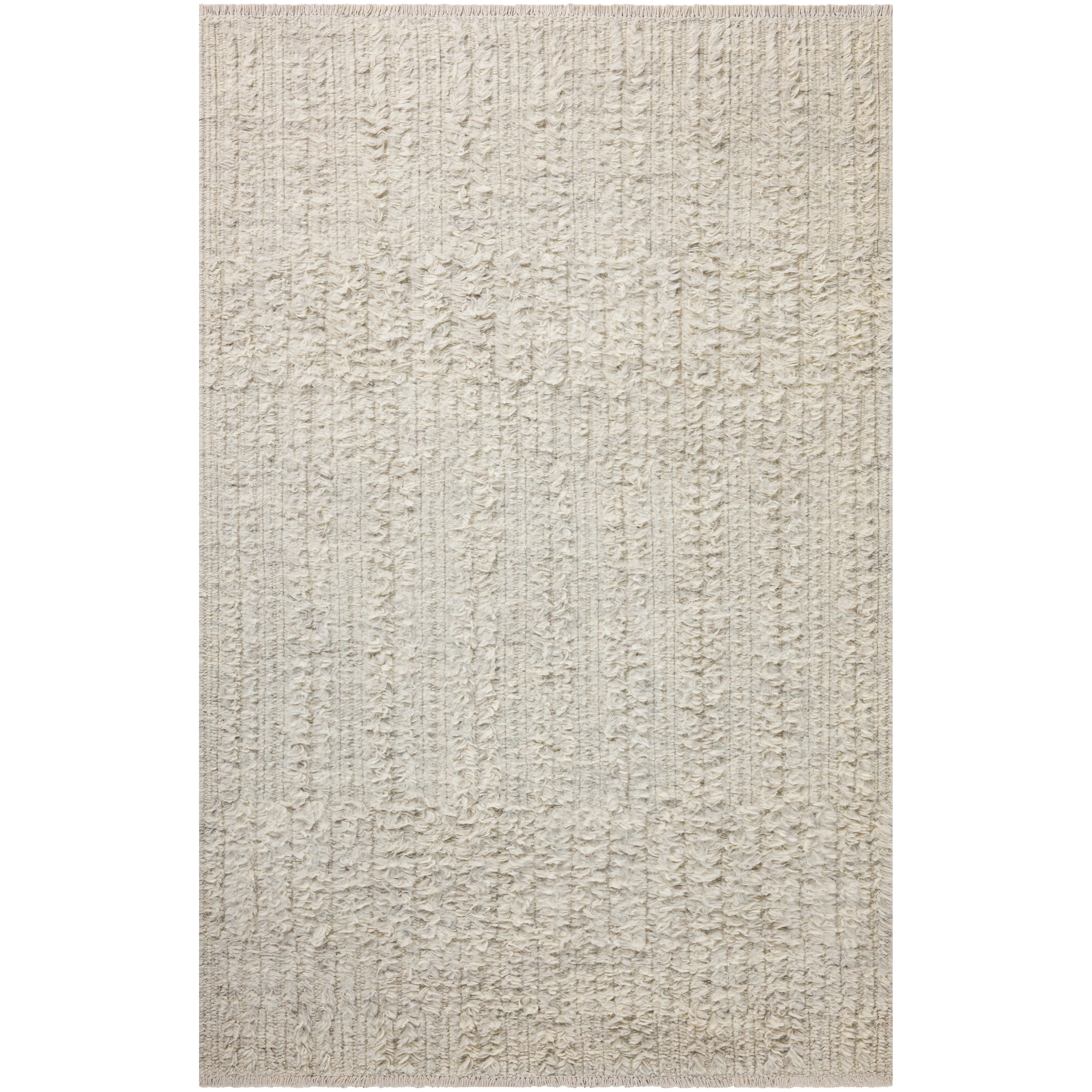Irresistible to walk upon, the Dana Birch Rug by Brigette Romanek x Loloi has a high-low texture that alternates between a subtly shaggy pile and a soft base. Horizontal broken stripes give the area rug a fresh and energized structure, while a finish of fringe along the edges accentuates its sense of movement. Amethyst Home provides interior design, new home construction design consulting, vintage area rugs, and lighting in the Miami metro area.